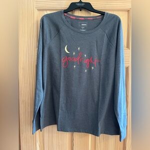 Sonoma Dark‎ Gray Long Sleeve Pajama Top Size Large